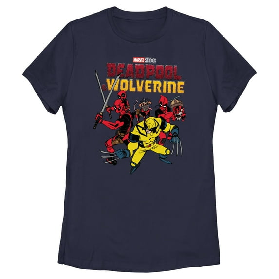 Women's Marvel: Deadpool & Wolverine Team in Action Graphic T-Shirt