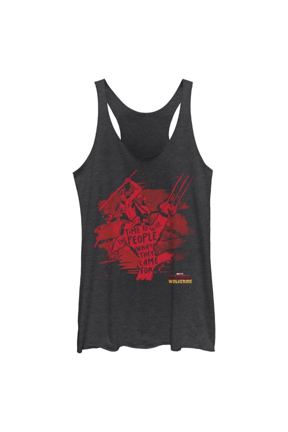 Women's Marvel: Deadpool & Wolverine Time To Give Quote Racerback Tank Top