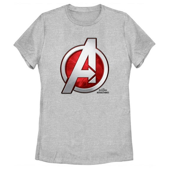 Women's Marvel Doctor Strange in the Multiverse of Madness Avengers Logo Graphic Tee Athletic Heather 2X Large