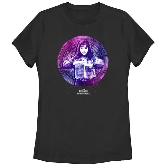 Women's Marvel Doctor Strange in the Multiverse of Madness Celestial America Chavez Graphic Tee Black Large