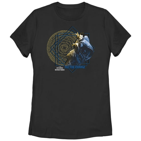 Women's Marvel Doctor Strange in the Multiverse of Madness Geometric Strange Graphic Tee Black Small