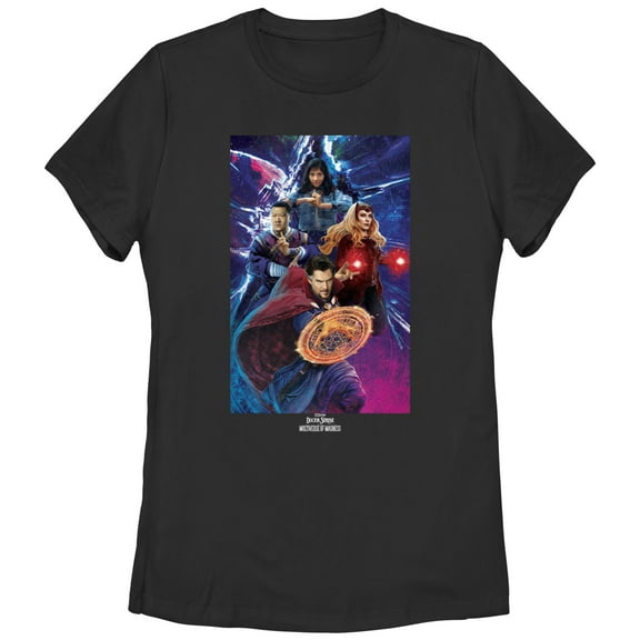 Women's Marvel Doctor Strange in the Multiverse of Madness Group Poster Graphic Tee Black 2X Large