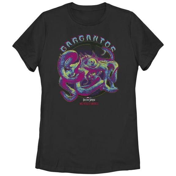 Women's Marvel Doctor Strange in the Multiverse of Madness Neon Gargantos  Graphic Tee Black 2X Large