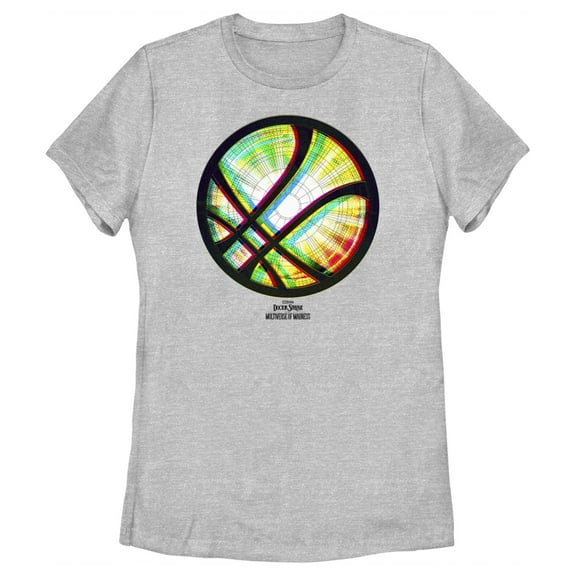 Women's Marvel Doctor Strange in the Multiverse of Madness Neon Logo  Graphic Tee Athletic Heather Small