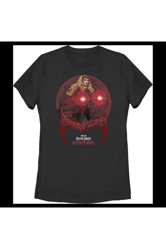 Women's Marvel Doctor Strange in the Multiverse of Madness Powerful Wanda Graphic Tee Black Small