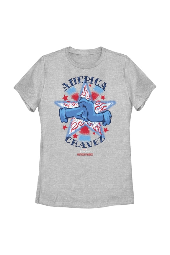 Women's Marvel Doctor Strange in the Multiverse of Madness Ready for Action Graphic Tee Athletic Heather Large