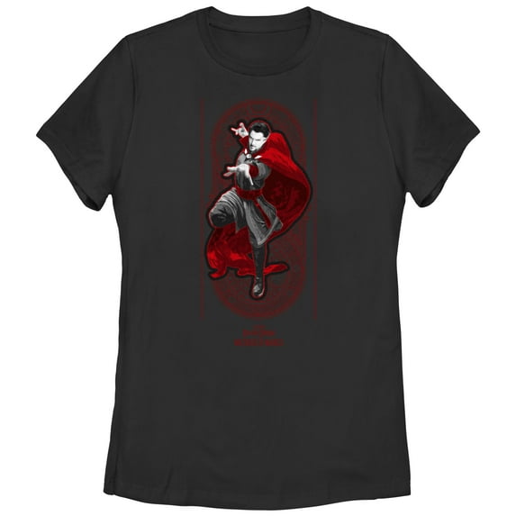 Women's Marvel Doctor Strange in the Multiverse of Madness Red Strange Graphic Tee Black Large