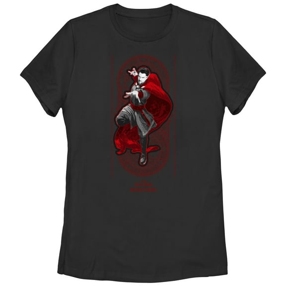 Women's Marvel Doctor Strange in the Multiverse of Madness Red Strange Graphic Tee Black Small