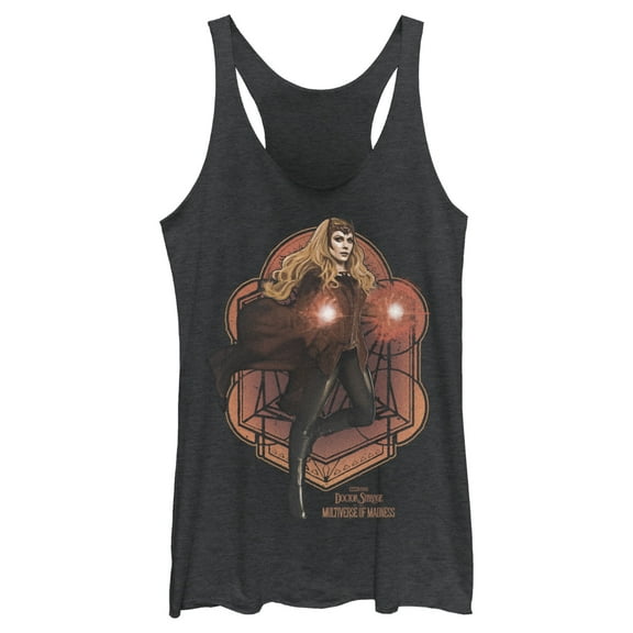 Women's Marvel Doctor Strange in the Multiverse of Madness Scarlet Witch  Racerback Tank Top Black Heather Large