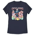 thumbnail image 1 of Women's Marvel Easter Egg Hunt Superhero  Graphic Tee Navy Blue Medium, 1 of 4