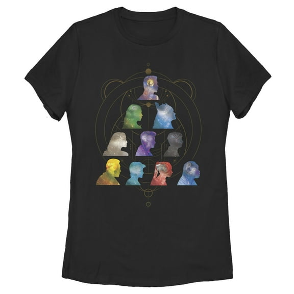 Women's Marvel Eternals Head Silhouettes Graphic Tee Black Small