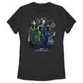 thumbnail image 1 of Women's Marvel Eternals Ikaris and Sersi Portrait  Graphic Tee Black X Large, 1 of 4