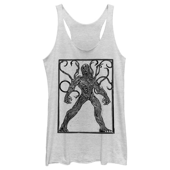 Women's Marvel Eternals Kro Woodcut  Racerback Tank Top White Heather Large