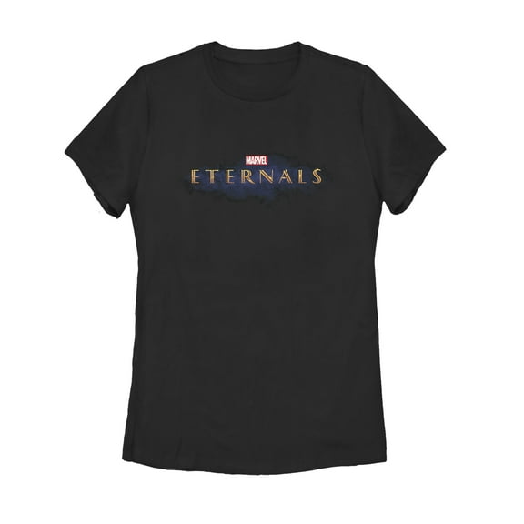 Women's Marvel Eternals Movie Logo  Graphic Tee Black Large