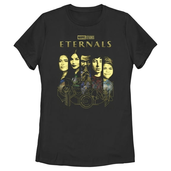 Women's Marvel Eternals Panel Portraits Graphic Tee Black Large