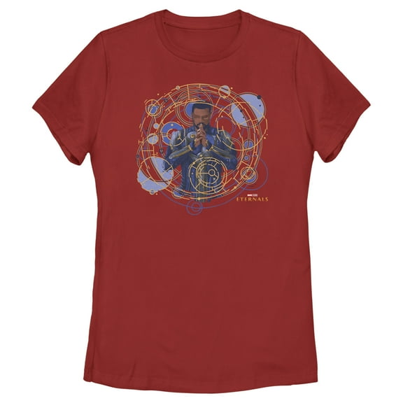 Women's Marvel Eternals Phastos the Cosmic Psychic  Graphic Tee Red Medium