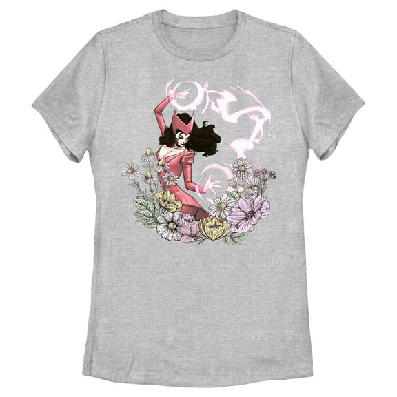 Women's Marvel Floral Scarlet Witch  Graphic Tee Athletic Heather X Large