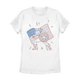 thumbnail image 1 of Women's Marvel Fourth of July  Cartoon Captain America  Graphic Tee White X Large, 1 of 4