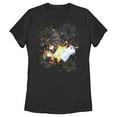 thumbnail image 1 of Women's Marvel Fourth of July Deadpool Unicorn Fireworks Graphic Tee Black 2X Large, 1 of 4