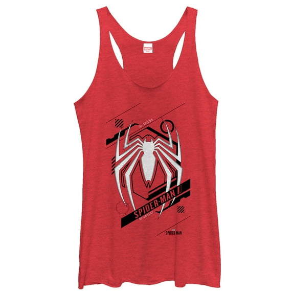Women's Marvel Gamerverse Spider-Man Symbol Racerback Tank Top Red Heather 2X Large