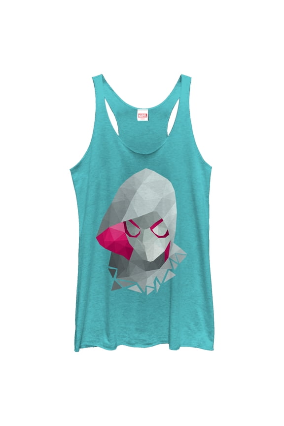 Women's Marvel Geometric Spider-Gwen Racerback Tank Top Tahiti Blue X Large