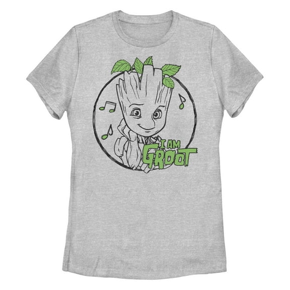 Women's Marvel: Guardians of the Galaxy Groot Leaf Sketch  Graphic T-Shirt