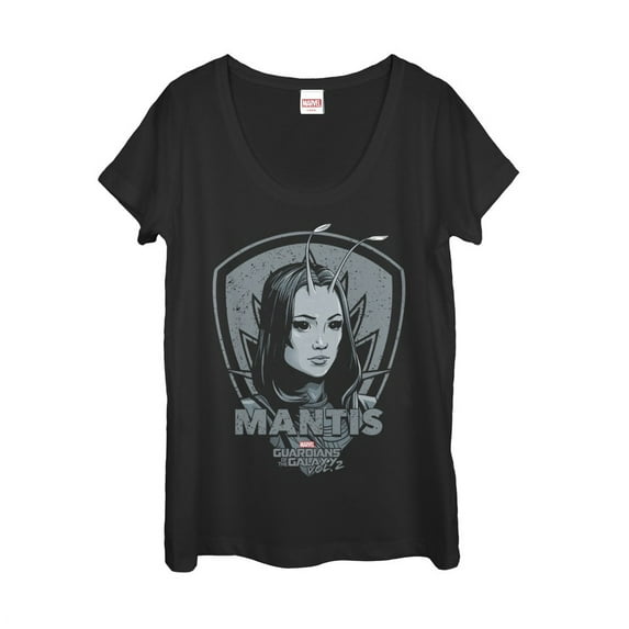 Women's Marvel Guardians of the Galaxy Vol. 2 Mantis Shield Scoop Neck Black 2X Large