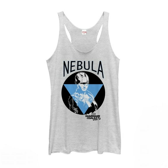 Women's Marvel Guardians of the Galaxy Vol. 2 Nebula Portrait  Racerback Tank Top White Heather Medium