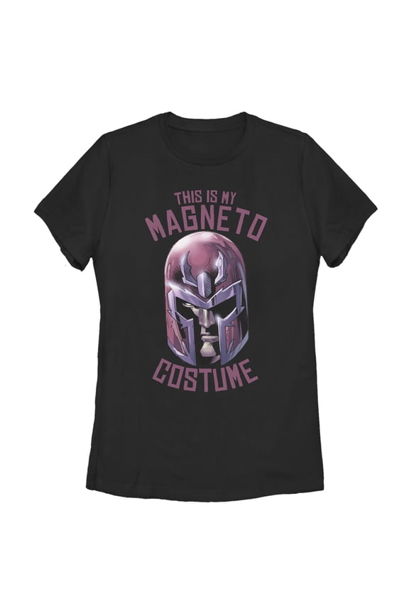 Women's Marvel Halloween Magneto Costume Graphic Tee Black Small