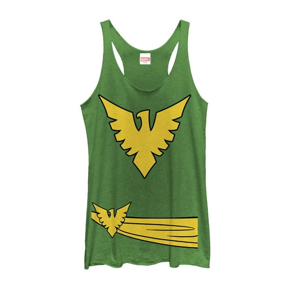Women's Marvel Halloween X-Men Phoenix Costume Racerback Tank Top Envy Green Medium