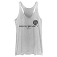 thumbnail image 1 of Women's Marvel Hawkeye Bishop Security  Racerback Tank Top White Heather 2X Large, 1 of 4