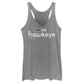 thumbnail image 1 of Women's Marvel Hawkeye Black Logo  Racerback Tank Top Gray Heather Medium, 1 of 4