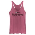 thumbnail image 1 of Women's Marvel Hawkeye Black and White Logo  Racerback Tank Top Pink Heather 2X Large, 1 of 4