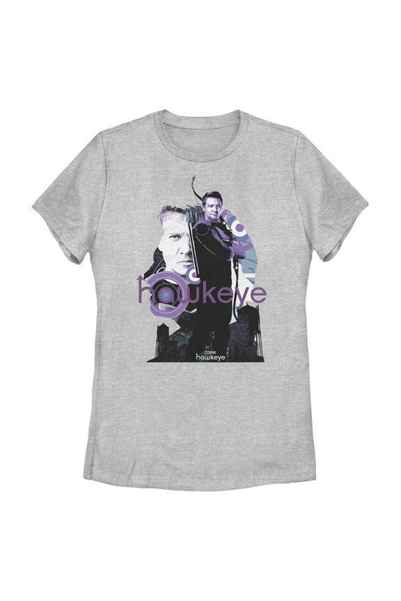 Women's Marvel Hawkeye Bow and Arrow  Graphic Tee Athletic Heather Medium