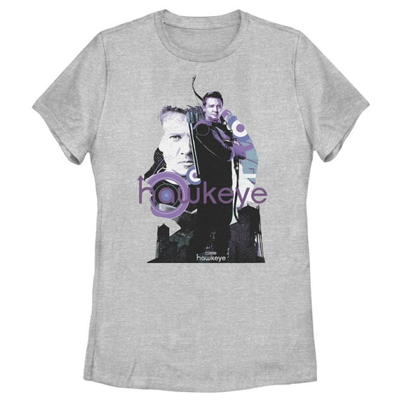 Women's Marvel Hawkeye Bow and Arrow Graphic Tee Athletic Heather Small