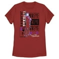 thumbnail image 1 of Women's Marvel Hawkeye Bright Neon Portrait  Graphic Tee Red Medium, 1 of 4