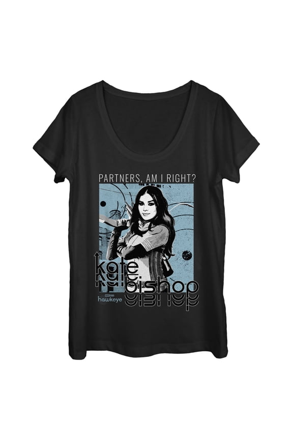 Women's Marvel Hawkeye Partners  Scoop Neck Black Large