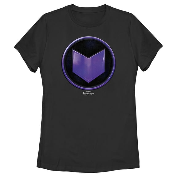 Women's Marvel Hawkeye Purple Arrow Icon  Graphic Tee White Small