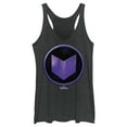 thumbnail image 1 of Women's Marvel Hawkeye Purple Arrow Icon  Racerback Tank Top Black Heather X Large, 1 of 4