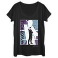thumbnail image 1 of Women's Marvel Hawkeye Purple Poster  Scoop Neck Black X Large, 1 of 4