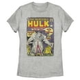 thumbnail image 1 of Women's Marvel Hulk Comic Book Cover Print  Graphic Tee Athletic Heather Medium, 1 of 3