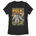 thumbnail image 1 of Women's Marvel Hulk Comic Book Cover Print  Graphic Tee Black X Large, 1 of 3