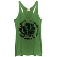 thumbnail image 1 of Women's Marvel Hulk Floral Print  Racerback Tank Top Envy Green X Large, 1 of 3