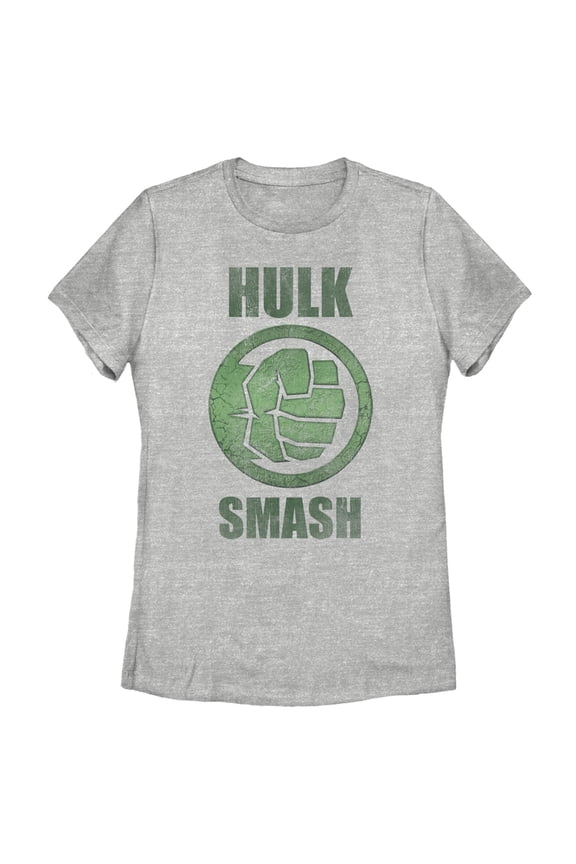 Women's Marvel Hulk Smash  Graphic Tee Athletic Heather Medium