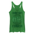 thumbnail image 1 of Women's Marvel Hulk Smash  Racerback Tank Top Envy Green Medium, 1 of 3