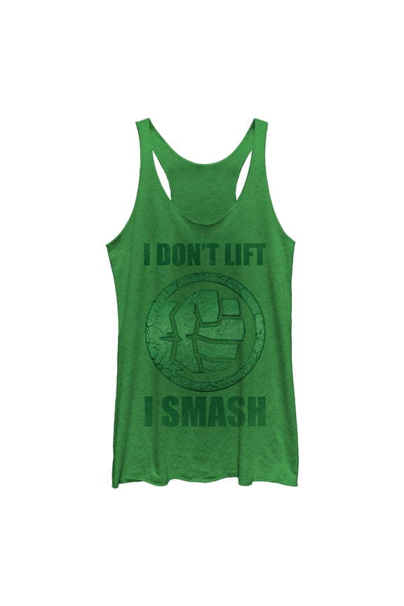 Women's Marvel Hulk Smash  Racerback Tank Top Envy Green Medium