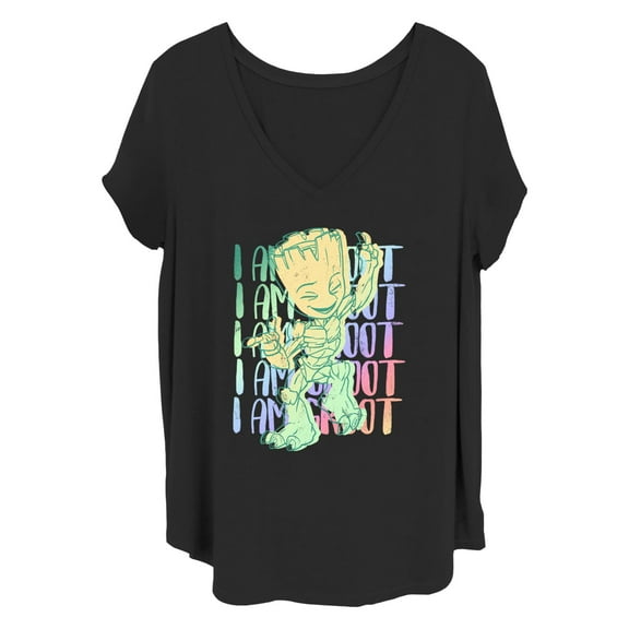 Women's Marvel: I Am Groot Rainbow Quote Dance  Graphic T-Shirt