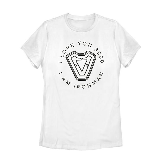 Women's Marvel I Am Iron Man Love 3000 Graphic Tee White Small