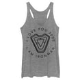thumbnail image 1 of Women's Marvel I Am Iron Man Love 3000  Racerback Tank Top Gray Heather Large, 1 of 3