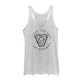 thumbnail image 1 of Women's Marvel I Am Iron Man Love 3000  Racerback Tank Top White Heather X Large, 1 of 3